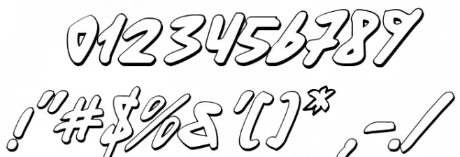 Fantom 3D Italic Font OTHER CHARS