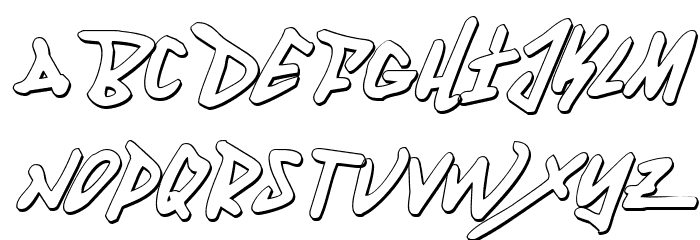 Fantom 3D Italic Font LOWERCASE