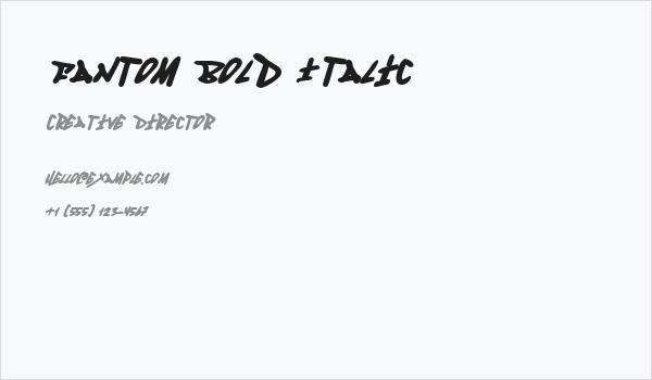 Fantom Bold Italic Business Card