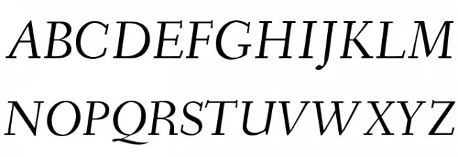 Fanwood Italic Caratteri MAIUSCOLE