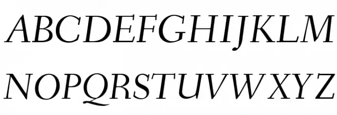 Fanwood TT Italic Caratteri MAIUSCOLE