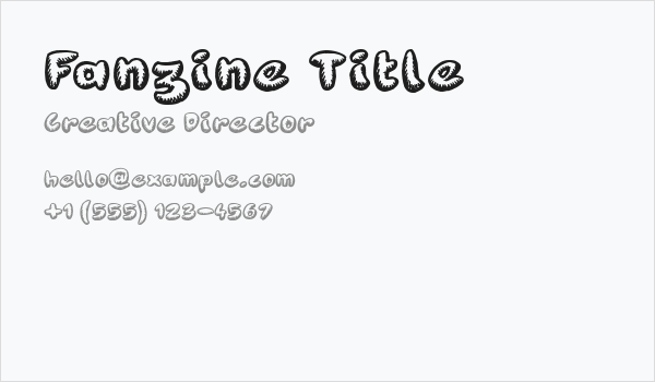 Fanzine Title Business Card