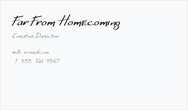Far From Homecoming Business Card