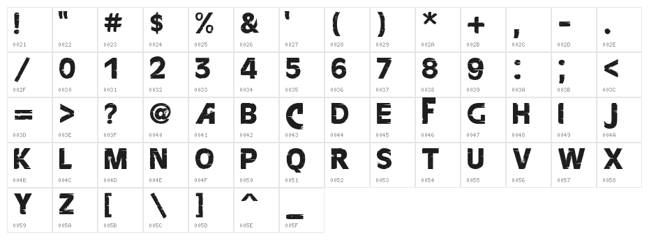 FarCry  ExtraBold Character Map