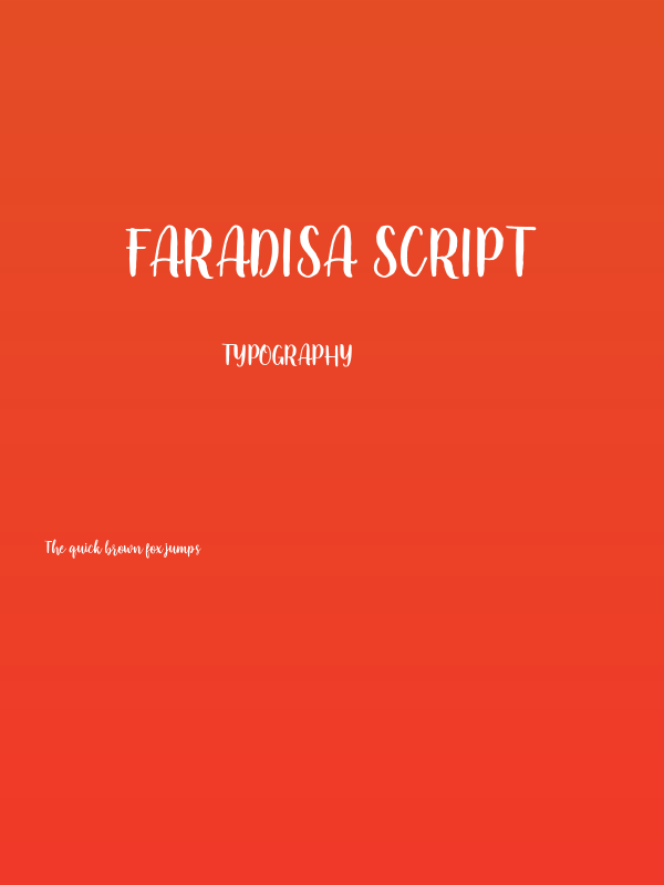 Faradisa Script Poster