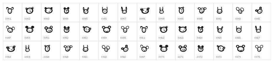 Fare Regular Character Map
