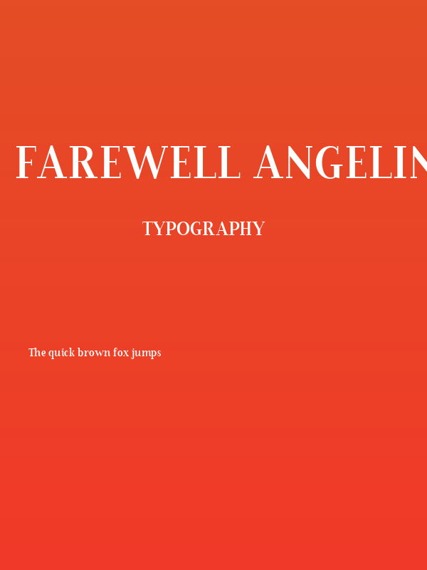 Farewell Angelina Sample Poster