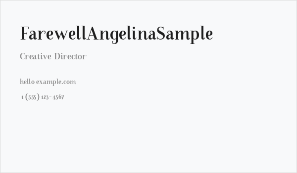 FarewellAngelinaSample Business Card