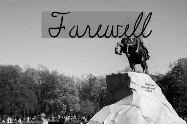 Farewell Font examples