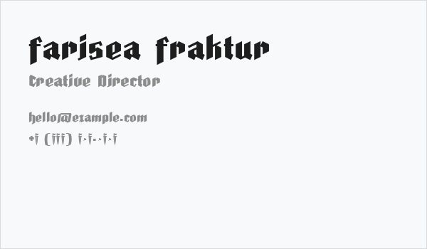 Farisea Fraktur Business Card