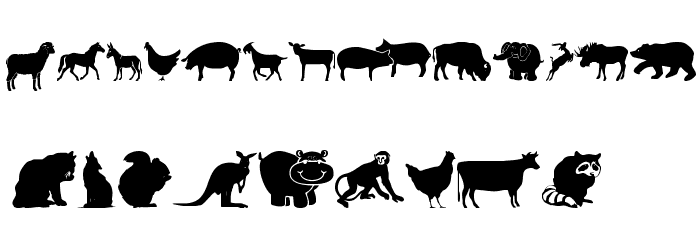 Farm & Wild Animals Font LOWERCASE