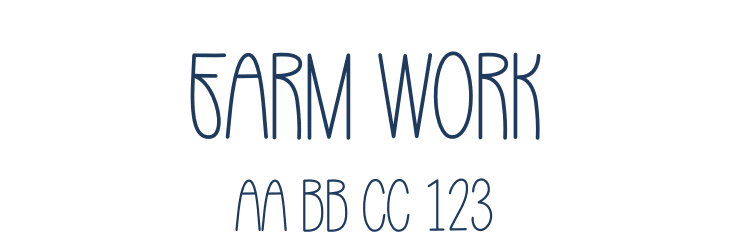 Farm Work Font Preview