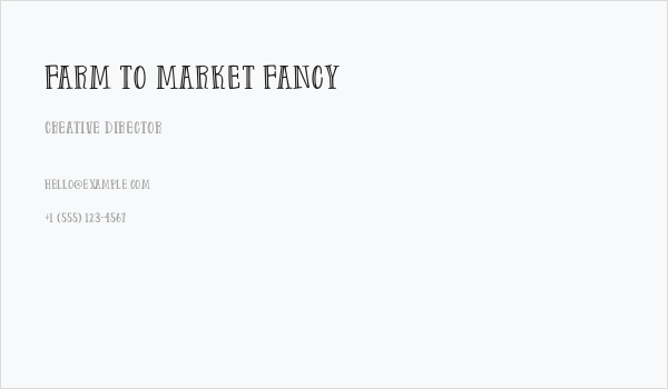 Farm to Market Fancy Business Card