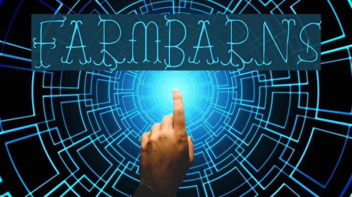 FarmBarns Font examples