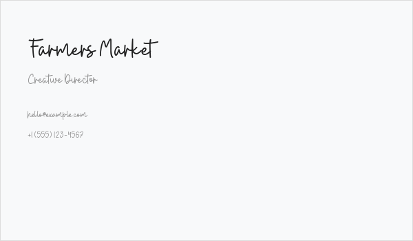 Farmers Market Business Card