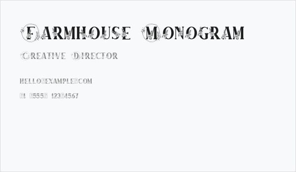 Farmhouse Monogram Business Card