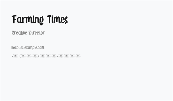 Farming Times Business Card