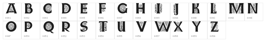Farnoe Initials Character Map