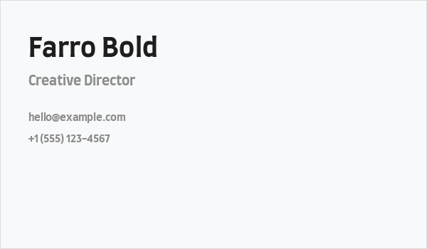 Farro Bold Business Card