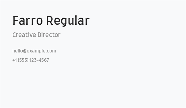 Farro Regular Business Card