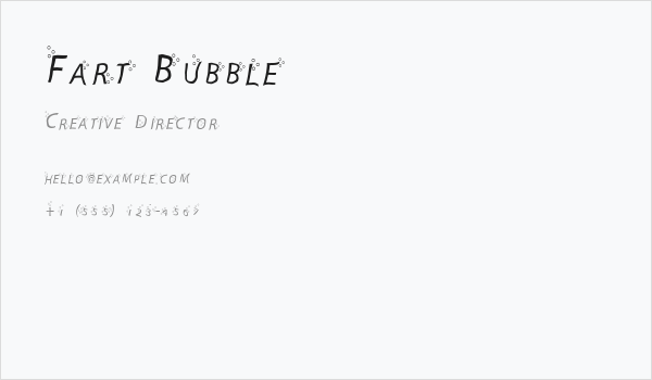 Fart Bubble Business Card