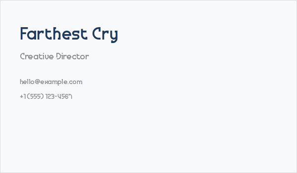 Farthest Cry Business Card