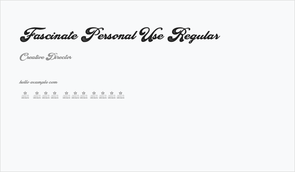 Fascinate Personal Use Regular Business Card