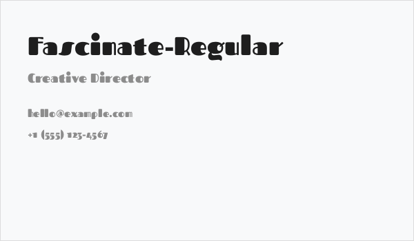Fascinate-Regular Business Card