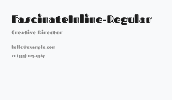 FascinateInline-Regular Business Card