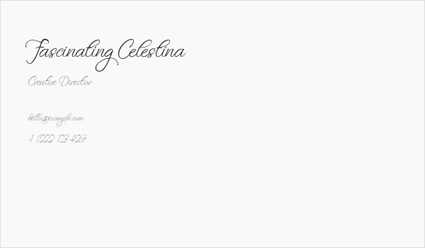 Fascinating Celestina Business Card