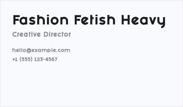 Fashion Fetish Heavy Business Card