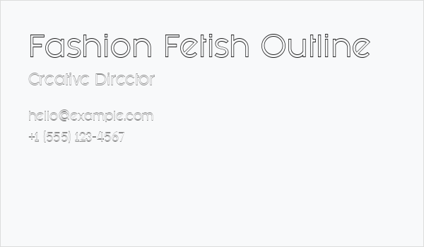 Fashion Fetish Outline Business Card