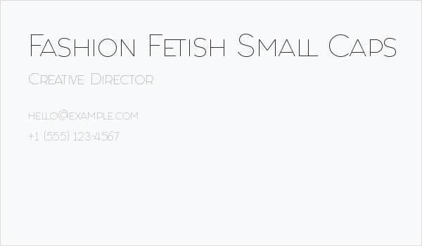 Fashion Fetish Small Caps Business Card