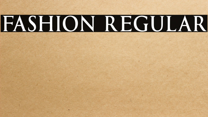 Fashion Regular Example 2
