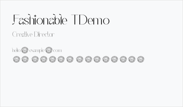 Fashionable T Demo Business Card