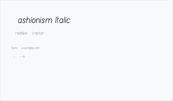 Fashionism Italic Business Card