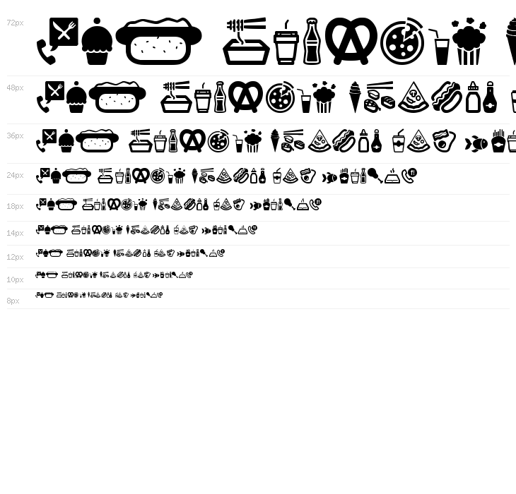 Fast Food Icons Waterfall