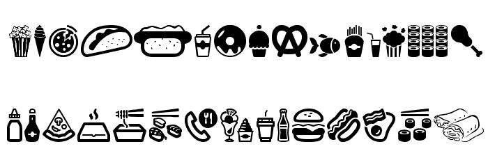 Fast Food Icons Font LOWERCASE