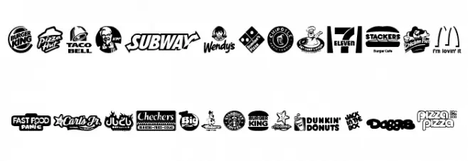 Fast Food logos Polices MAJUSCULES