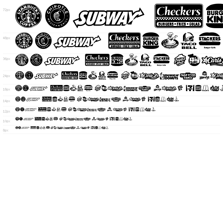 Fast Food logos Waterfall