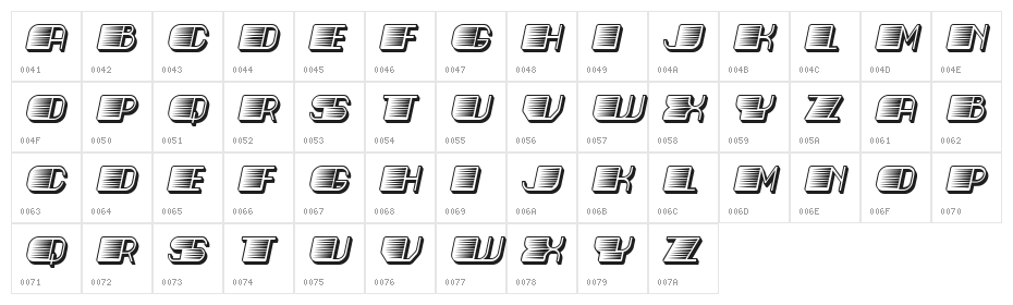 Fast Italic Character Map