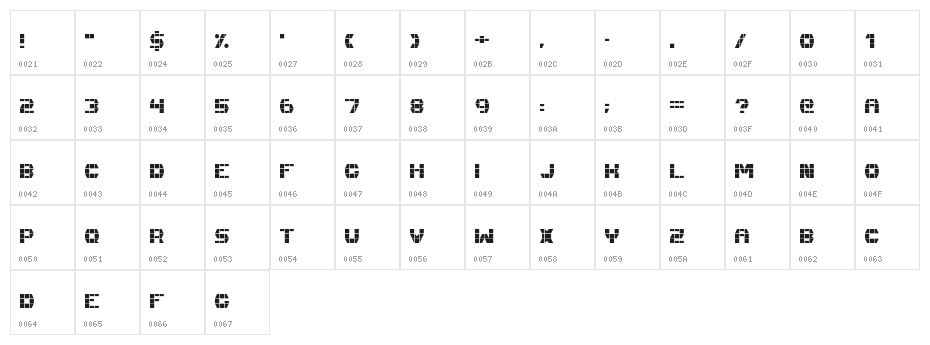 Fast Money Regular Character Map
