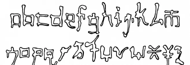 Fast Monk Ink Outline Regular Шрифта строчной