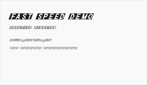 Fast Speed Demo Business Card