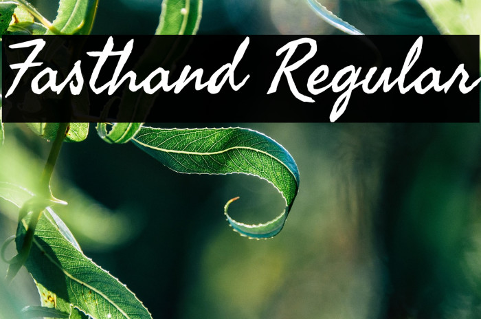 Fasthand Regular Caratteri examples