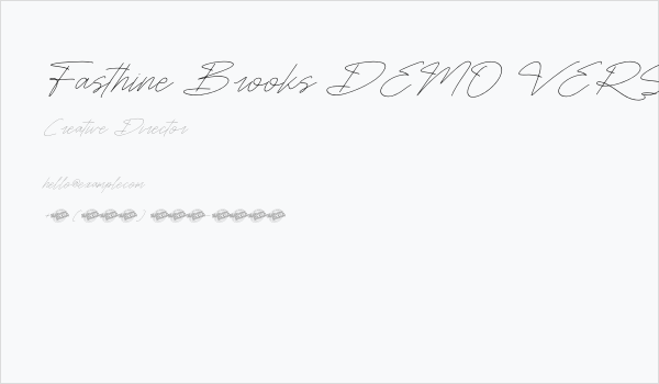 Fasthine Brooks DEMO VERSION Italic Business Card
