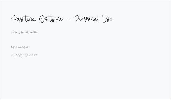 Fastina Ootsine - Personal Use Business Card