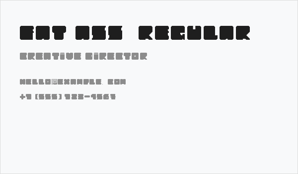 Fat Ass  Regular Business Card