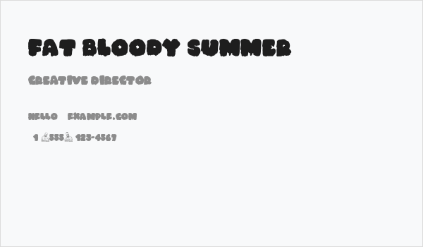 Fat Bloody Summer Business Card
