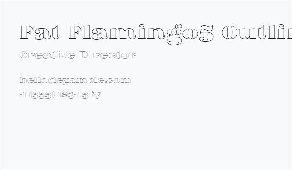 Fat Flamingo5 Outline Business Card